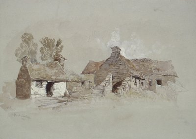 Cottages near Woodbridge, Suffolk by Henry Bright
